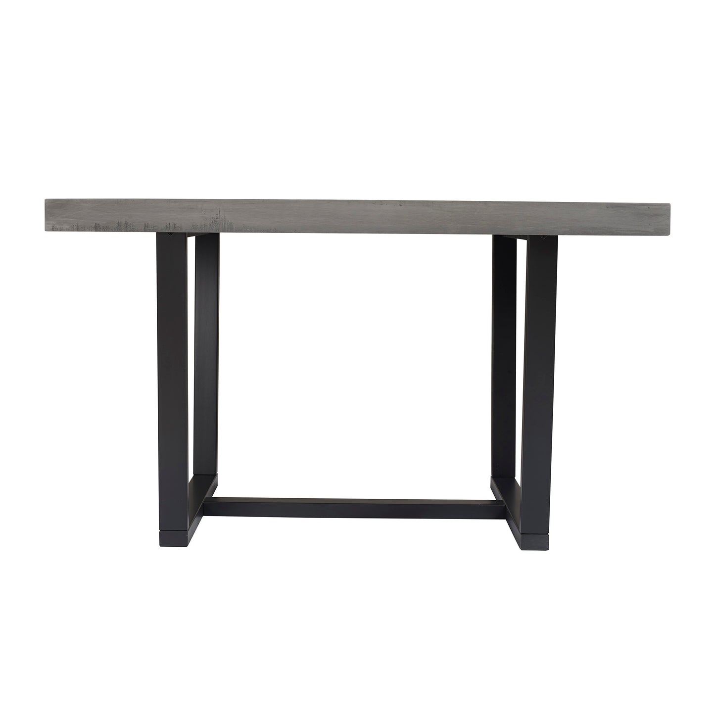 Rustic Metal and Solid Distressed Dining Table - Grey