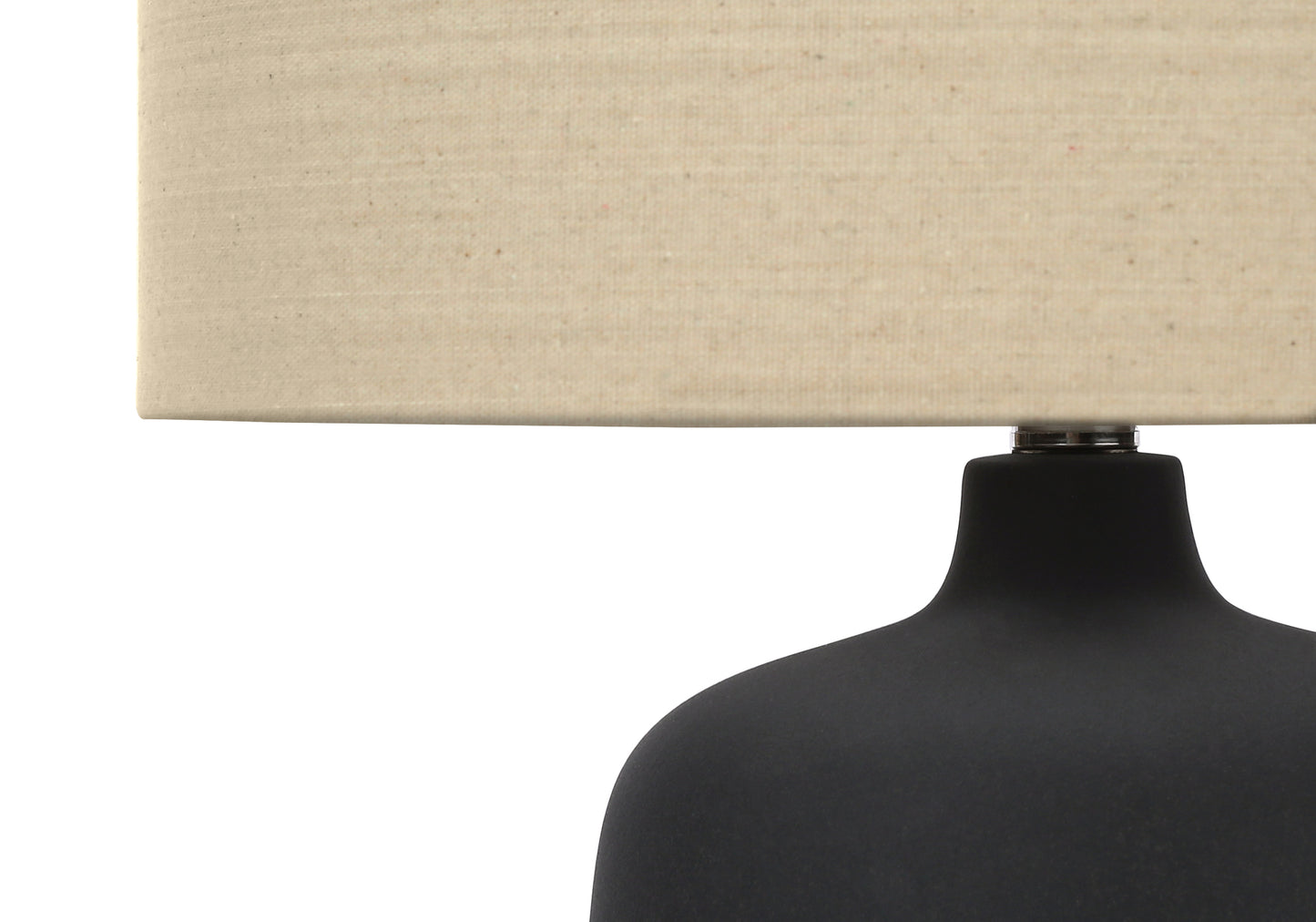 Lighting, 24"h, Table Lamp, Black Ceramic, Beige Shade, Contemporary