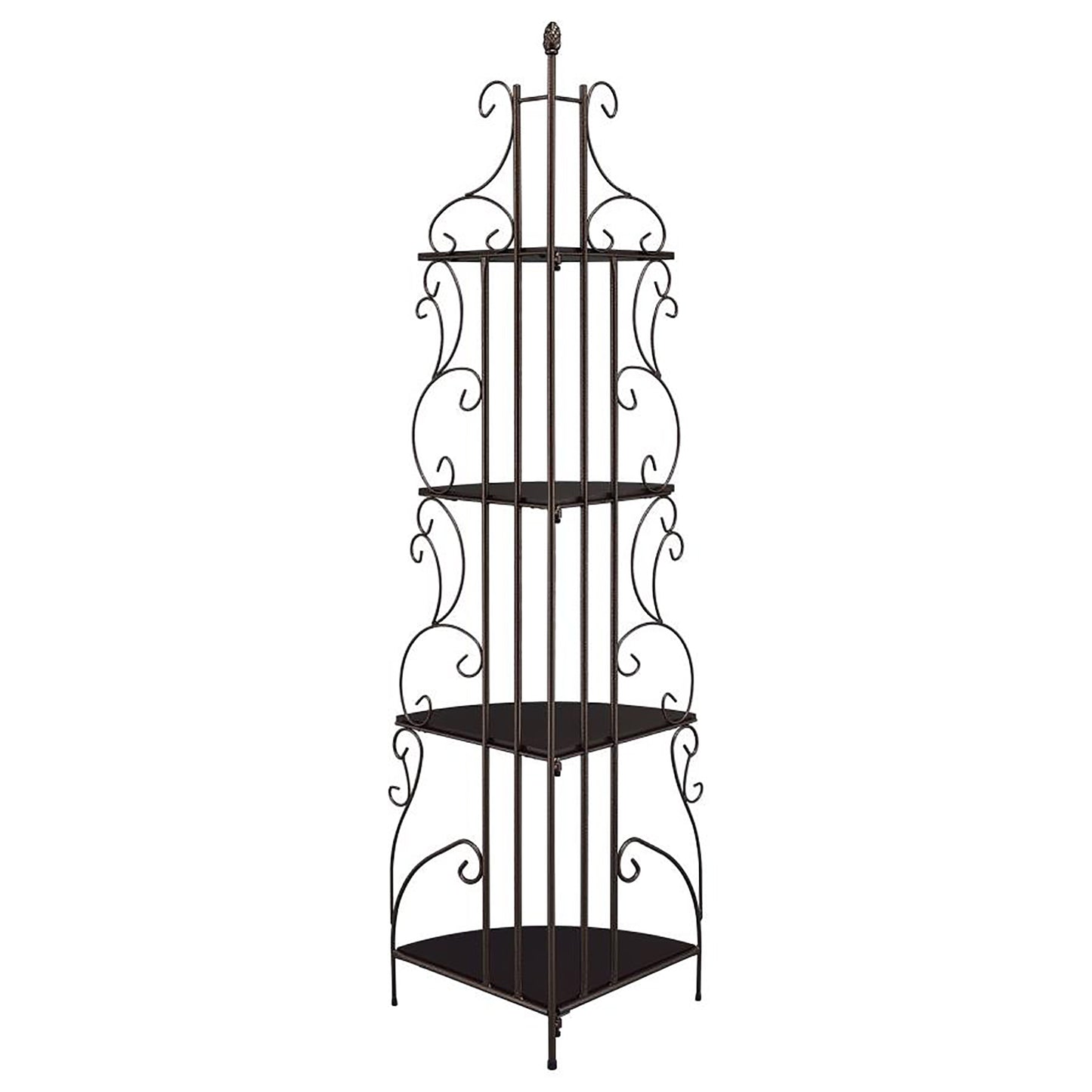 Cappuccino 4-shelf Corner Bookcase