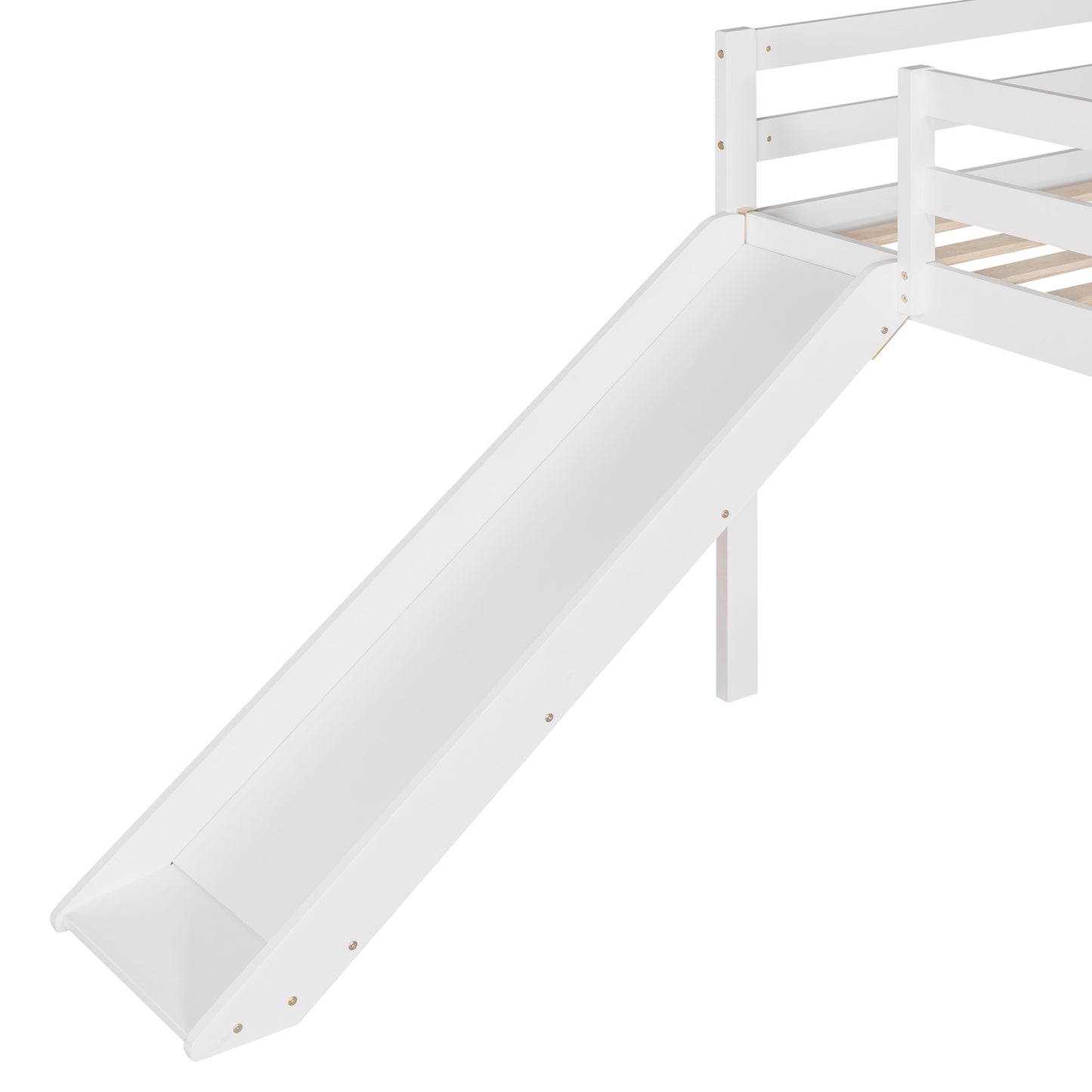 Loft Bed with Slide, Multifunctional Design, Twin (White)(OLD SKU: WF191904AAK)