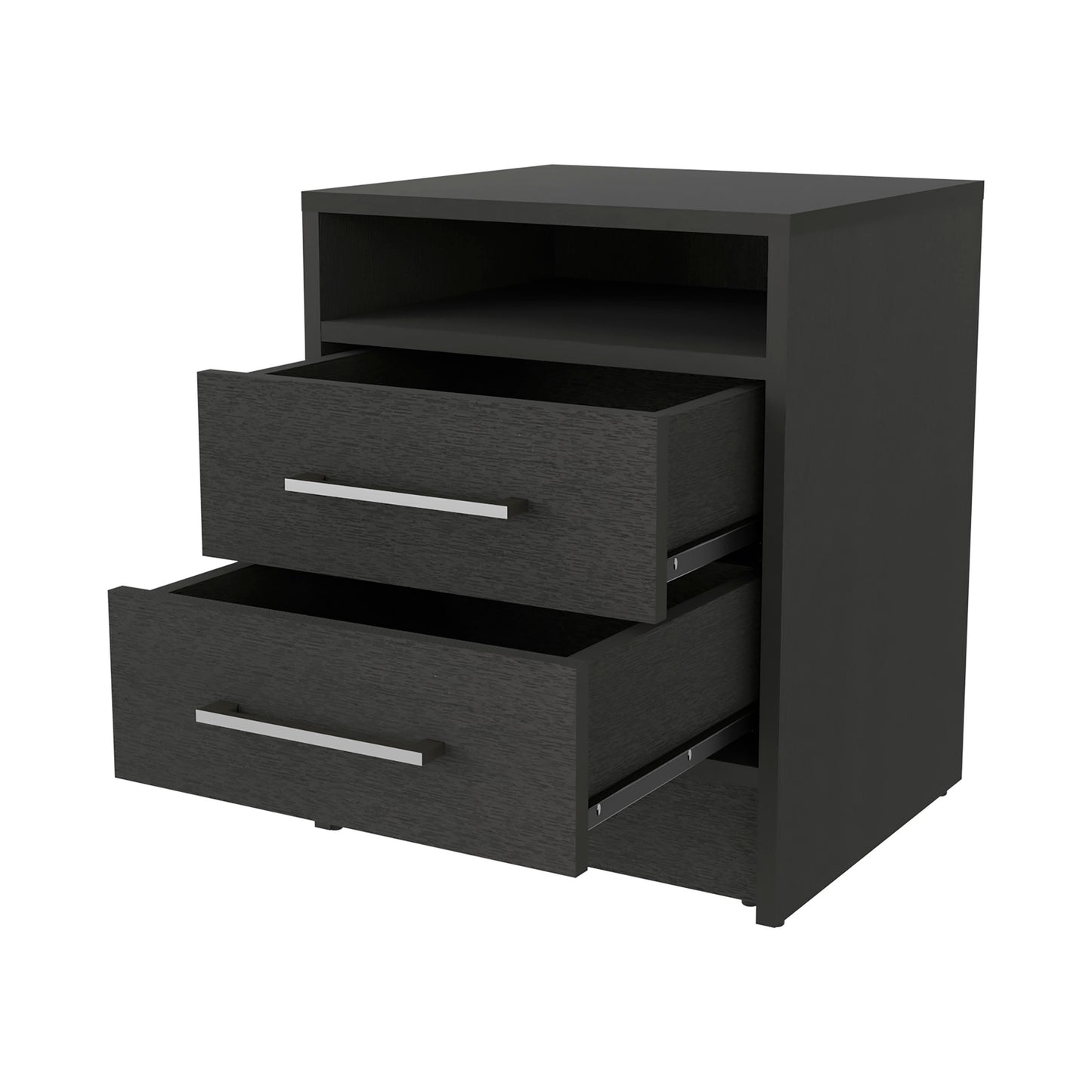 Philadelphia Nightstand, Two Drawers, Concealed Shelf