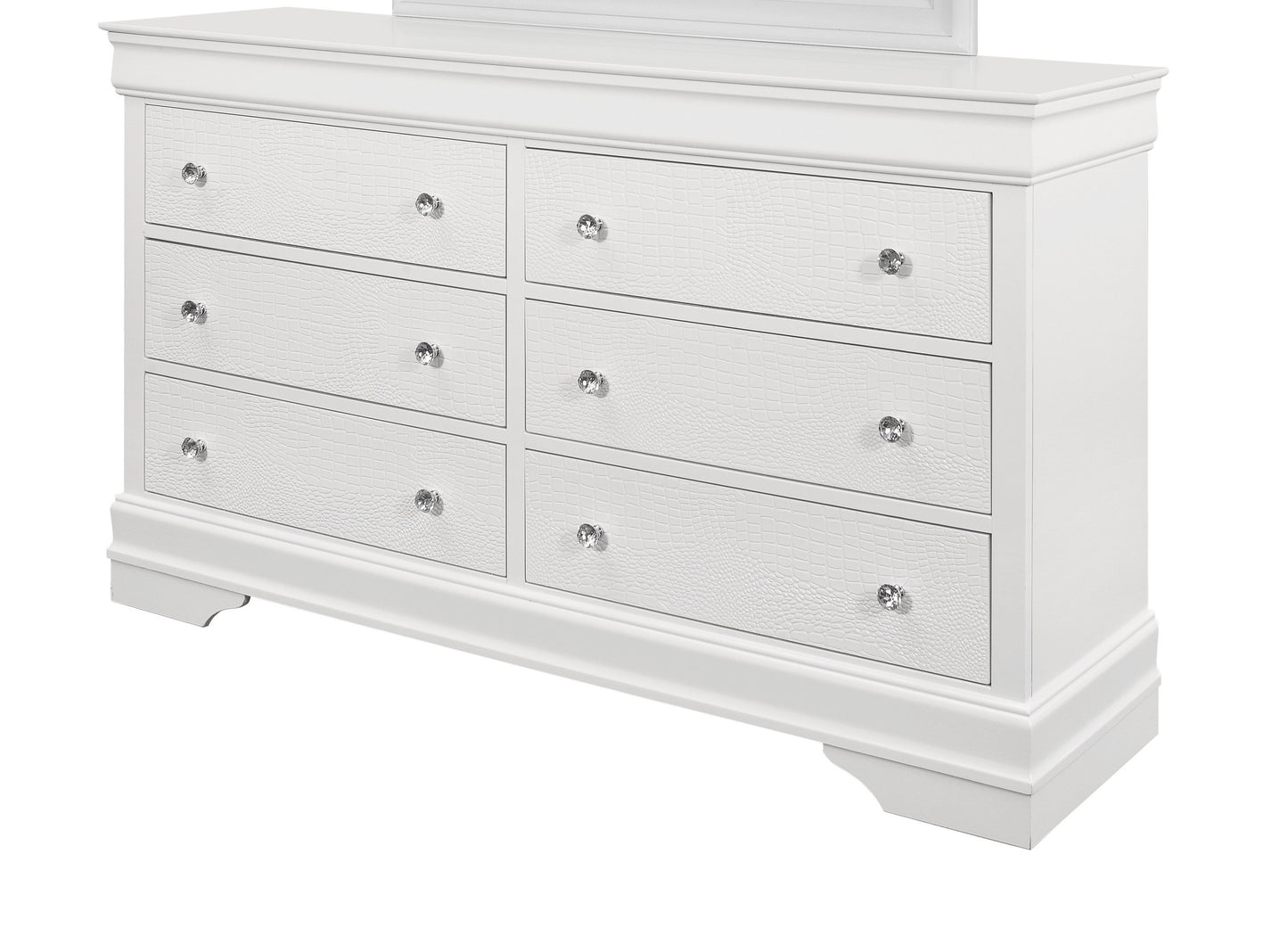 SHAKER CROCODILE METALLIC WHITE DRESSER