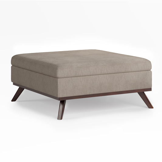 Owen - Square Coffee Table Storage Ottoman - Natural