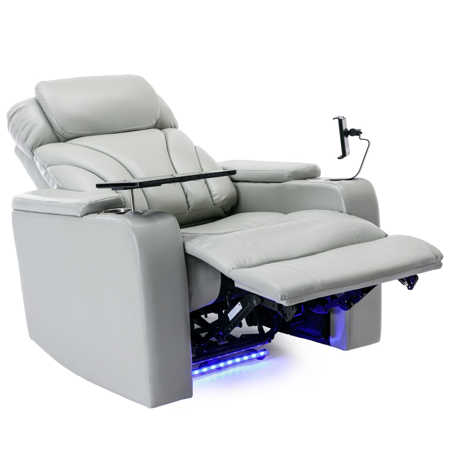 Power Motion Recliner Electric Power Recliner with USB Charging Port, Hidden Arm Storage, Convenient Cup Holder and Bluetooth Speaker, Light Grey(Old Sku:SG000800AAE)