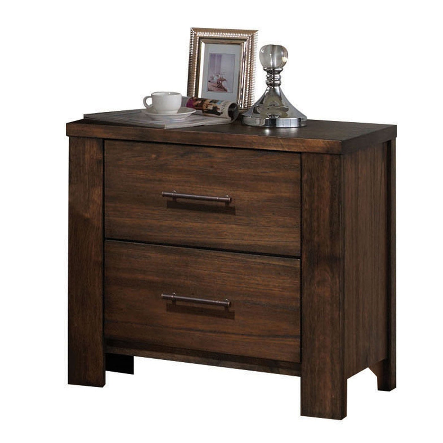 Oak 2-Drawer Nightstand
