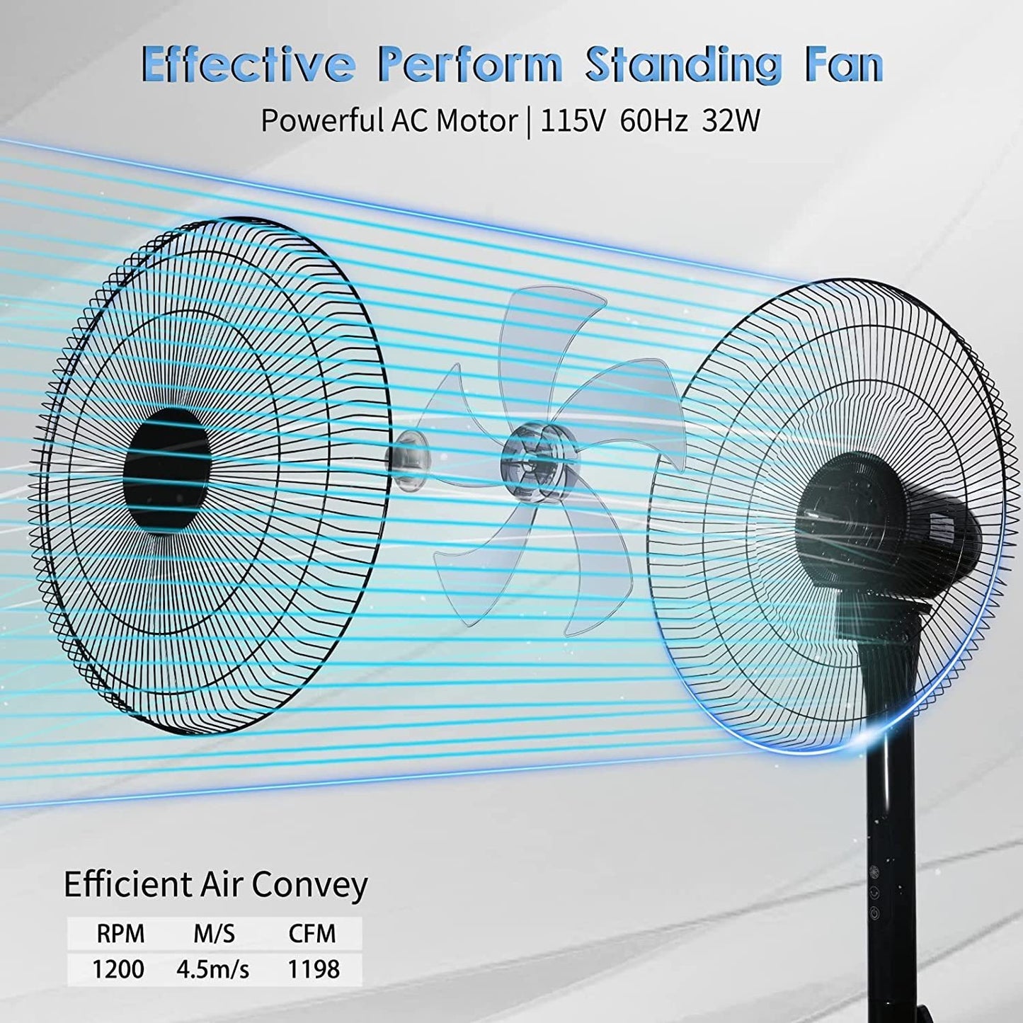 Simple Deluxe 14.5" Adjustable 12 Levels Speed Pedestal Stand Fan with Remote Control for Indoor, Home, Office and College Dorm Use, 90 Degree Horizontal Oscillating, 9 Hours Timer, 14.5 Inch, Black