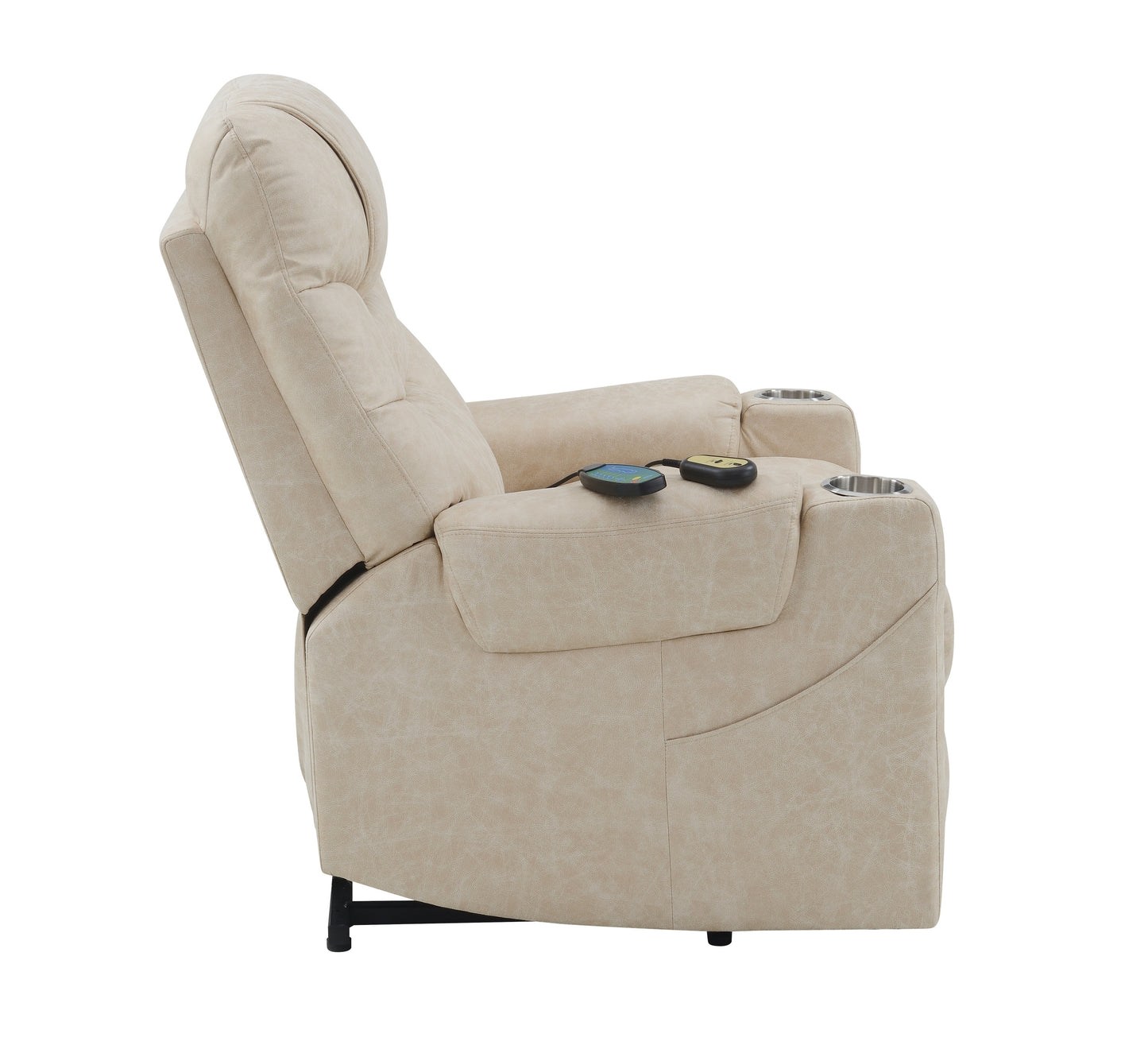 Light Grey Power Lift Recliner with Heating and Massage