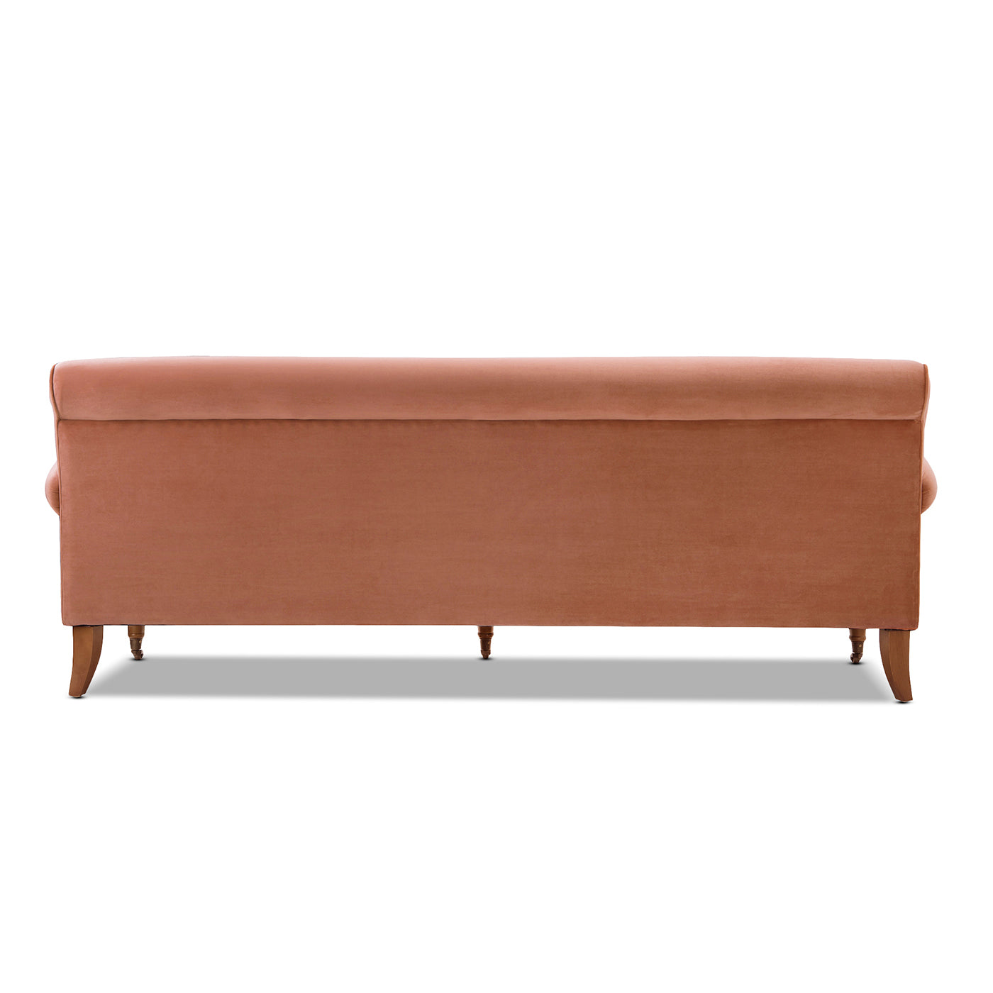 Alana Lawson Three-Cushion Tightback Sofa, Peach Orange Velvet