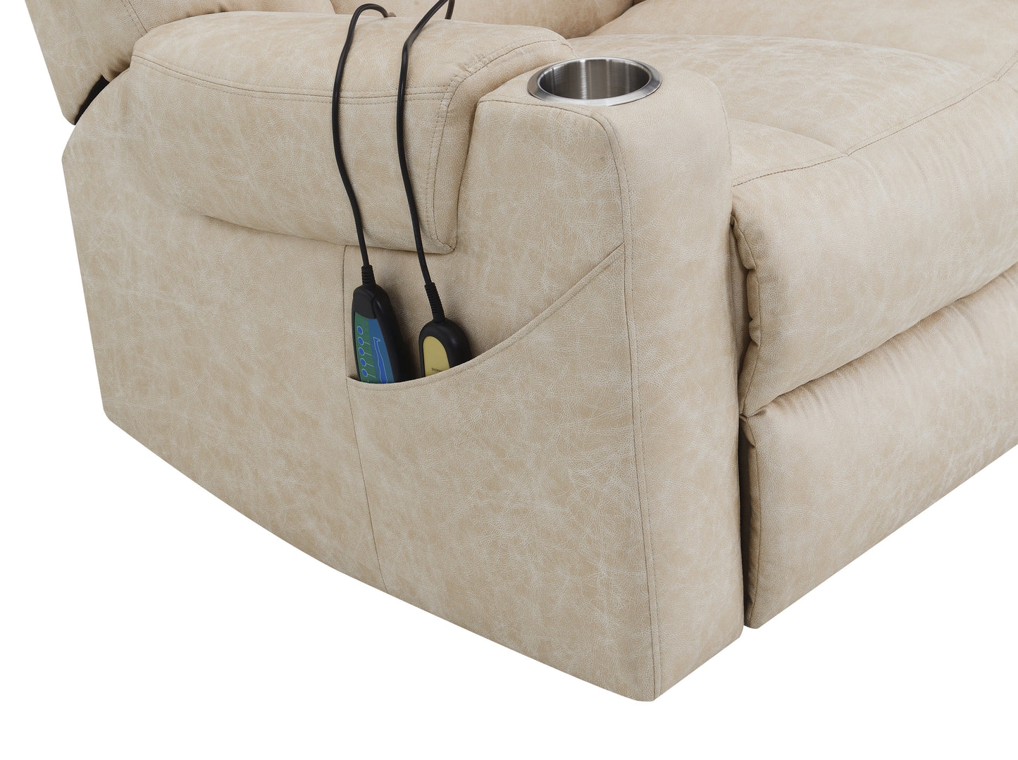 Light Grey Power Lift Recliner with Heating and Massage