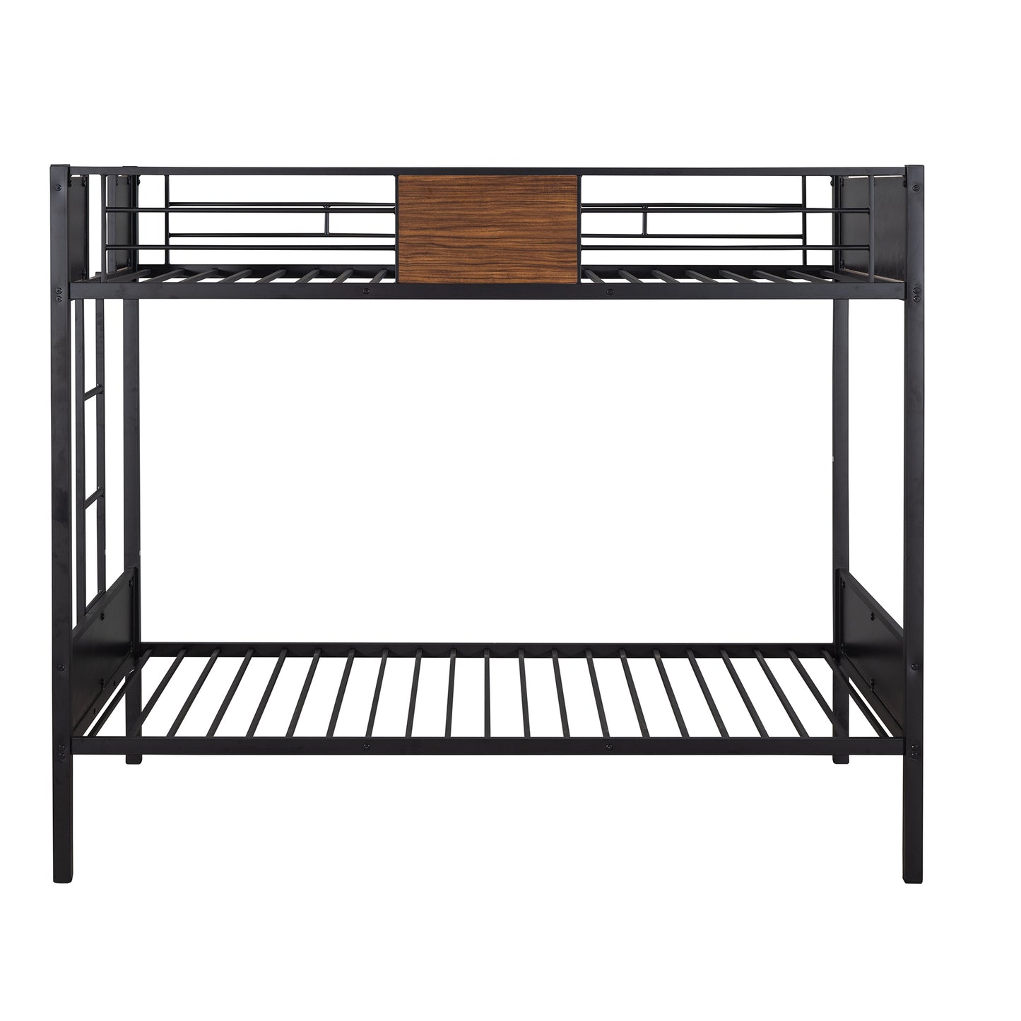 Twin-over-twin bunk bed modern style steel frame bunk bed with safety rail, built-in ladder for bedroom, dorm, boys, girls, adults (OLD SKU:MF190839AAD)