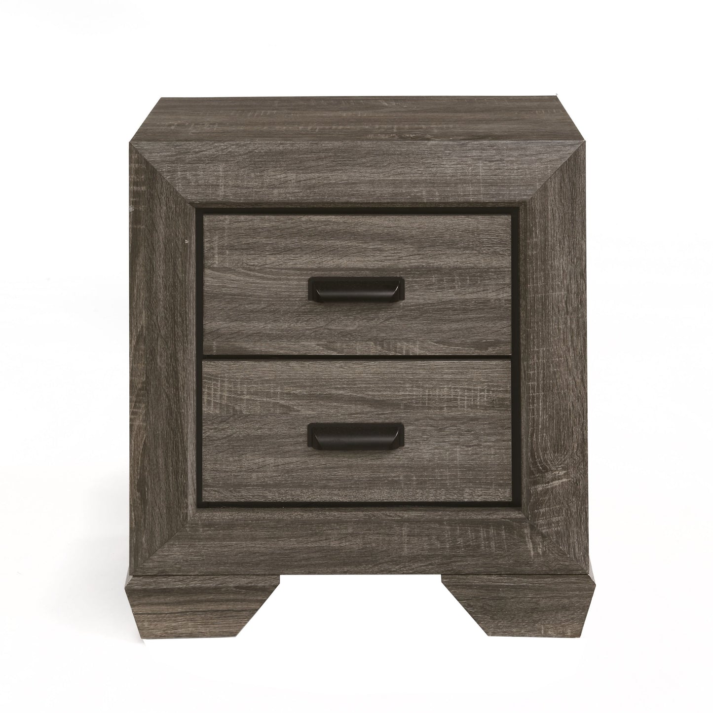 Weathered Grey Grain 2-drawer Nightstand