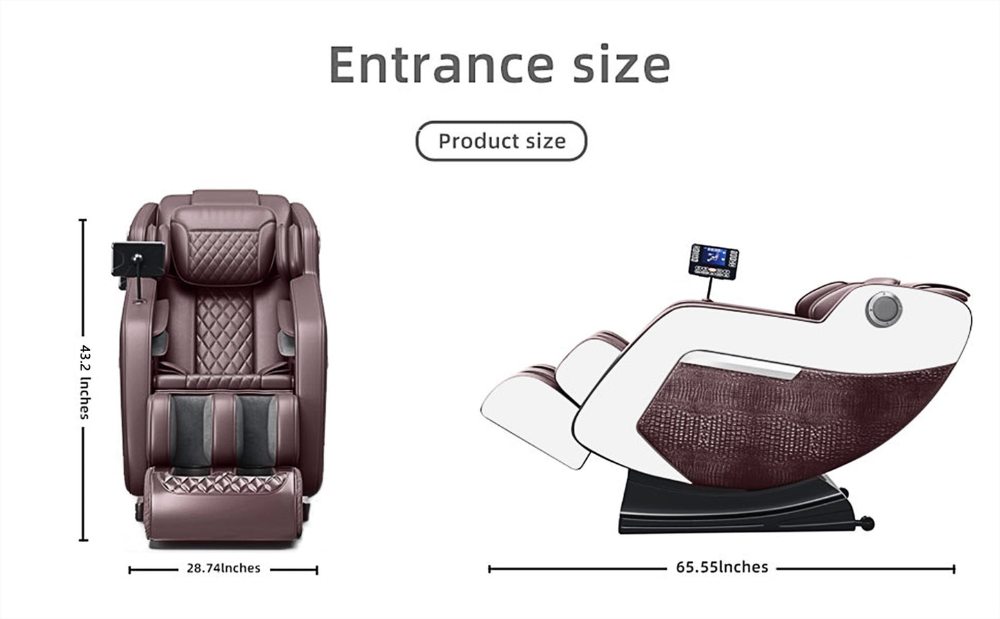 Massage Chair,Full Body Zero Gravity Recliner with Bluetooth, Hip Heating, Foot Massage and Air Massage System for Home Office, for mom/dad (Brown)