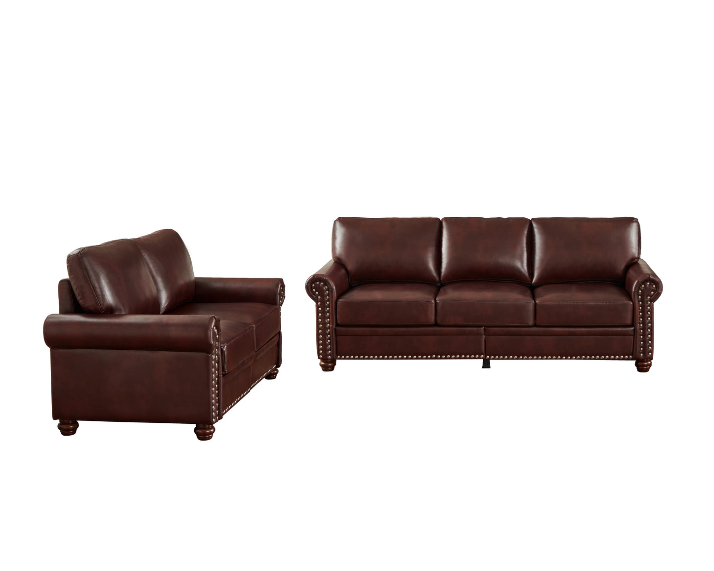 Living Room Sofa with Storage Sofa 2+3 Sectional Burgundy Faux Leather