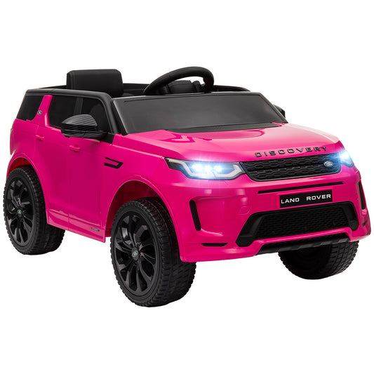 Qaba Land Rover Discovery Sport Licensed 12V Kids Ride on Car, Battery Powered Kids Electric Car with Remote Control, Soft Start, LED Lights, Music Horn, 3 Speeds, Pink