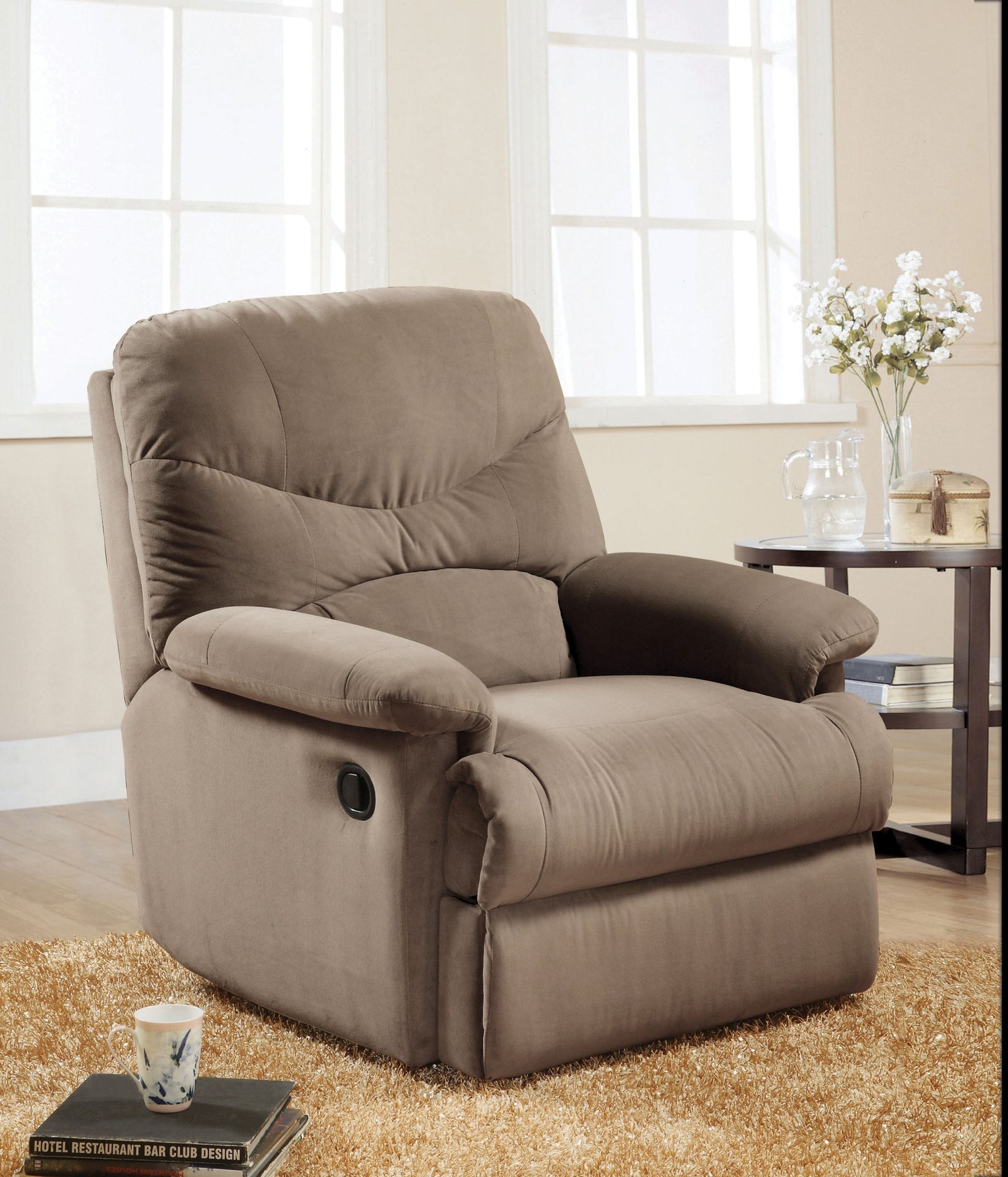 Arcadia Light Brown Microfiber Motion Recliner