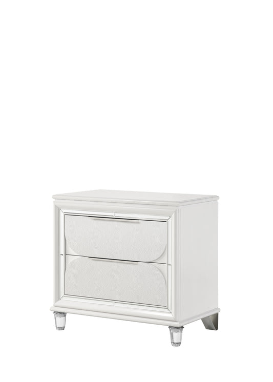 Tarian Pearl White Finish Nightstand