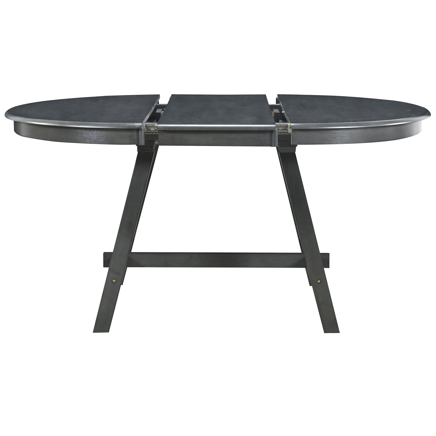 TREXM Wood Dining Table Round Extendable Dining Table for Dining Room (Gray)