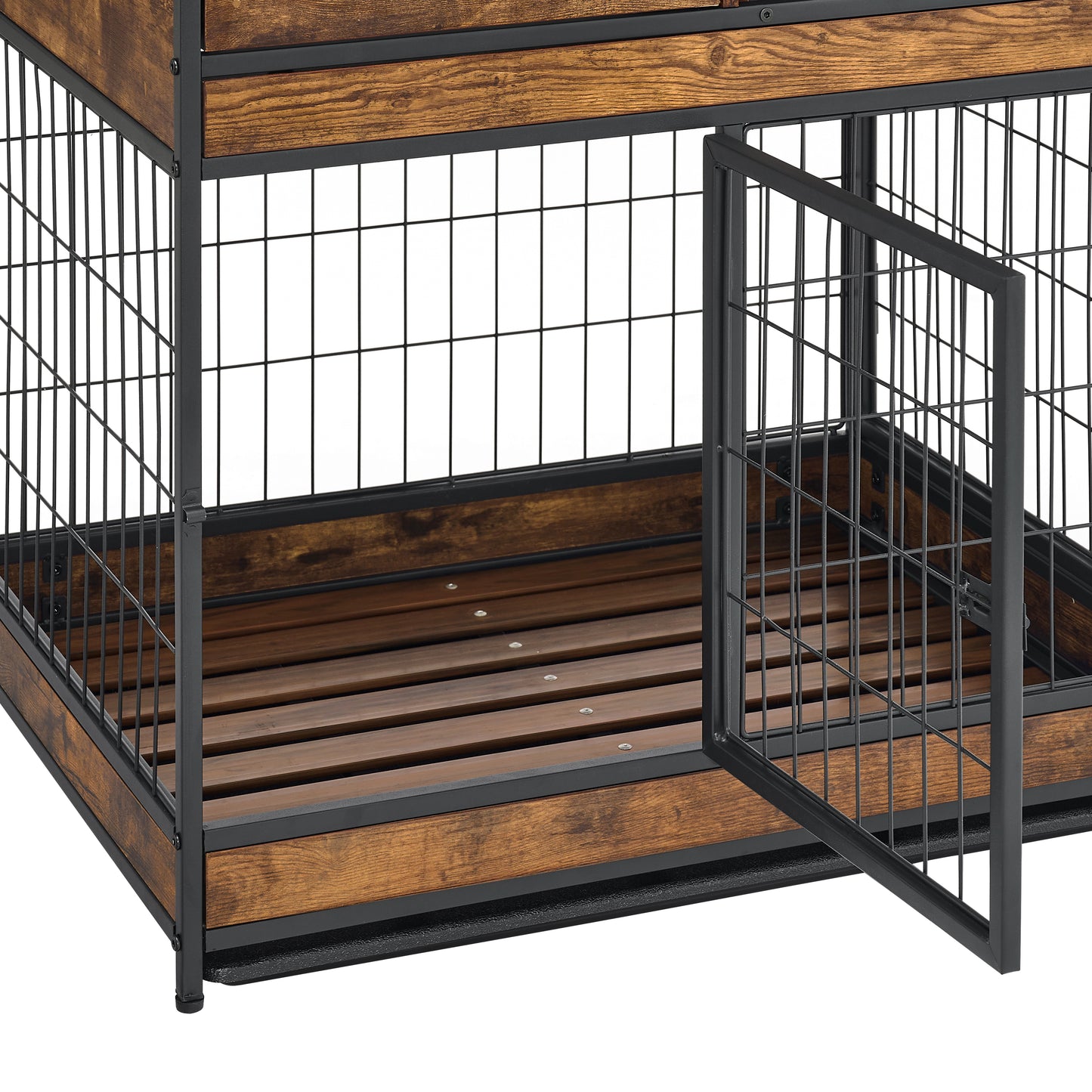 Furniture Dog Cage Crate with Double Doors ,Rustic Brown,31.5"WX22.64"DX30.59"H