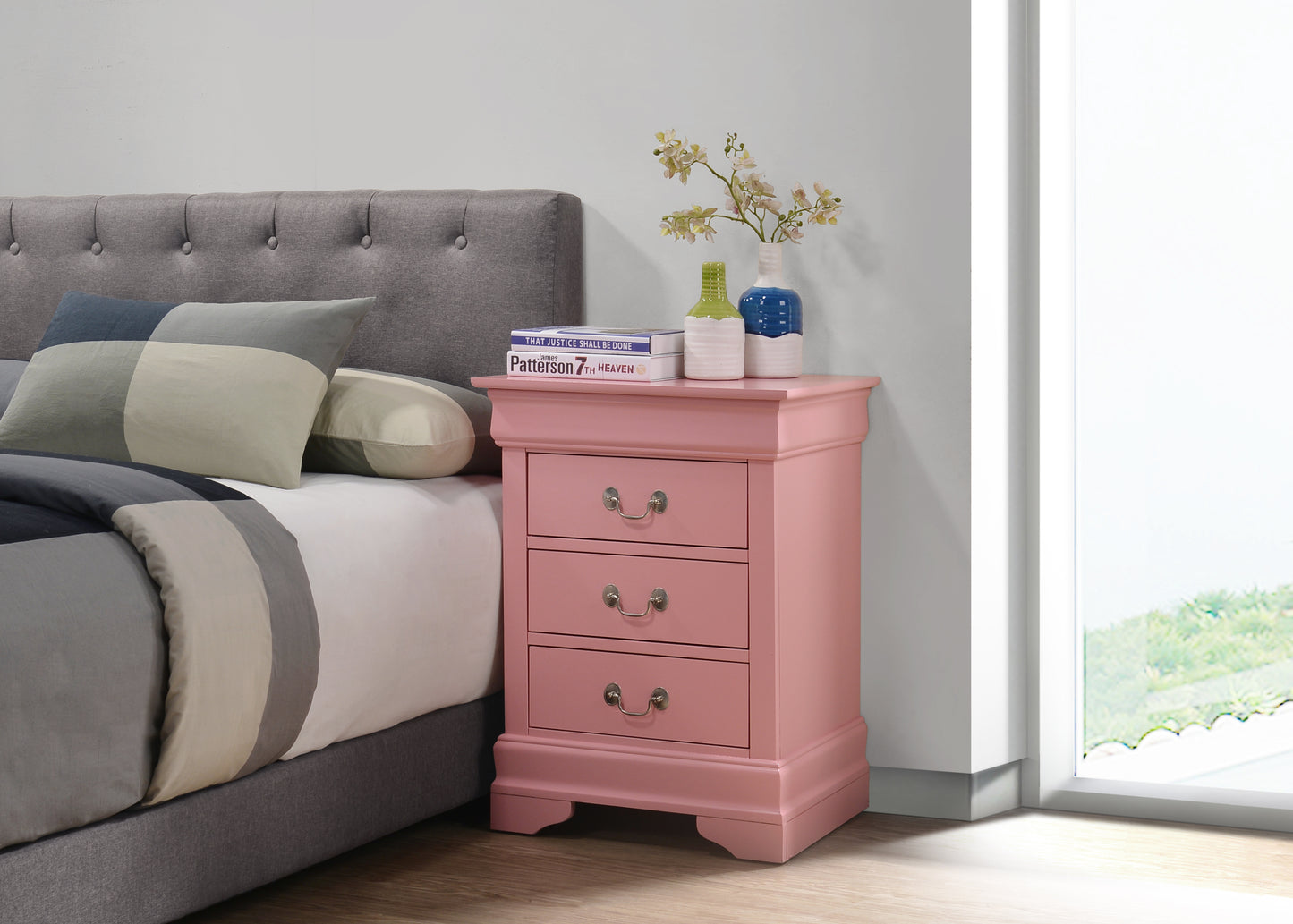 Charming Pink Nightstand With Timeless Elegance