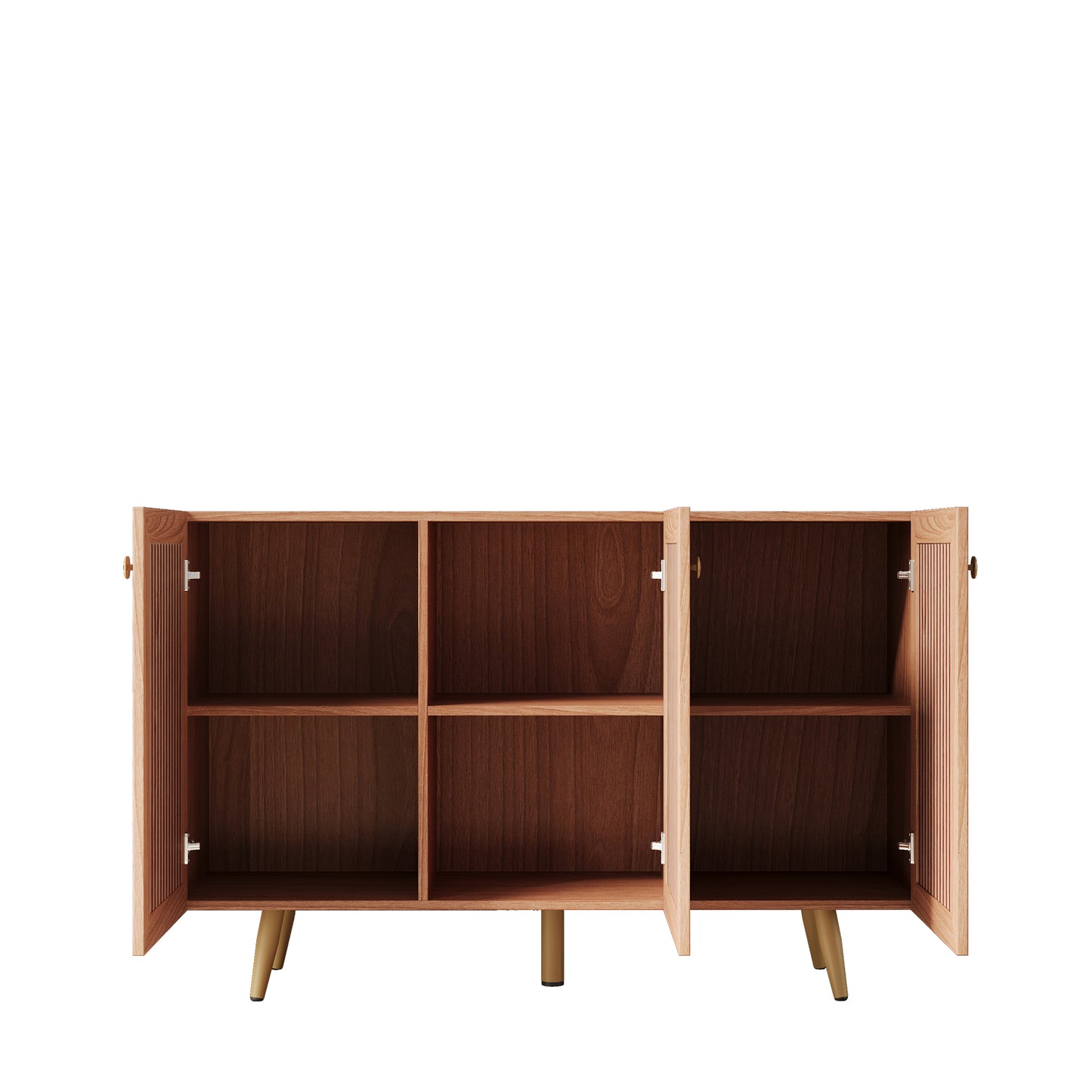 Storage Cabinet with Three Doors,Wood Sideboard Buffet Storage with Adjustable Shelf,Wood Coffee Bar Cabinet,Kitchen Buffet Cabinet Cupboard,46.85''w x 13.5''d x 30.7''h.