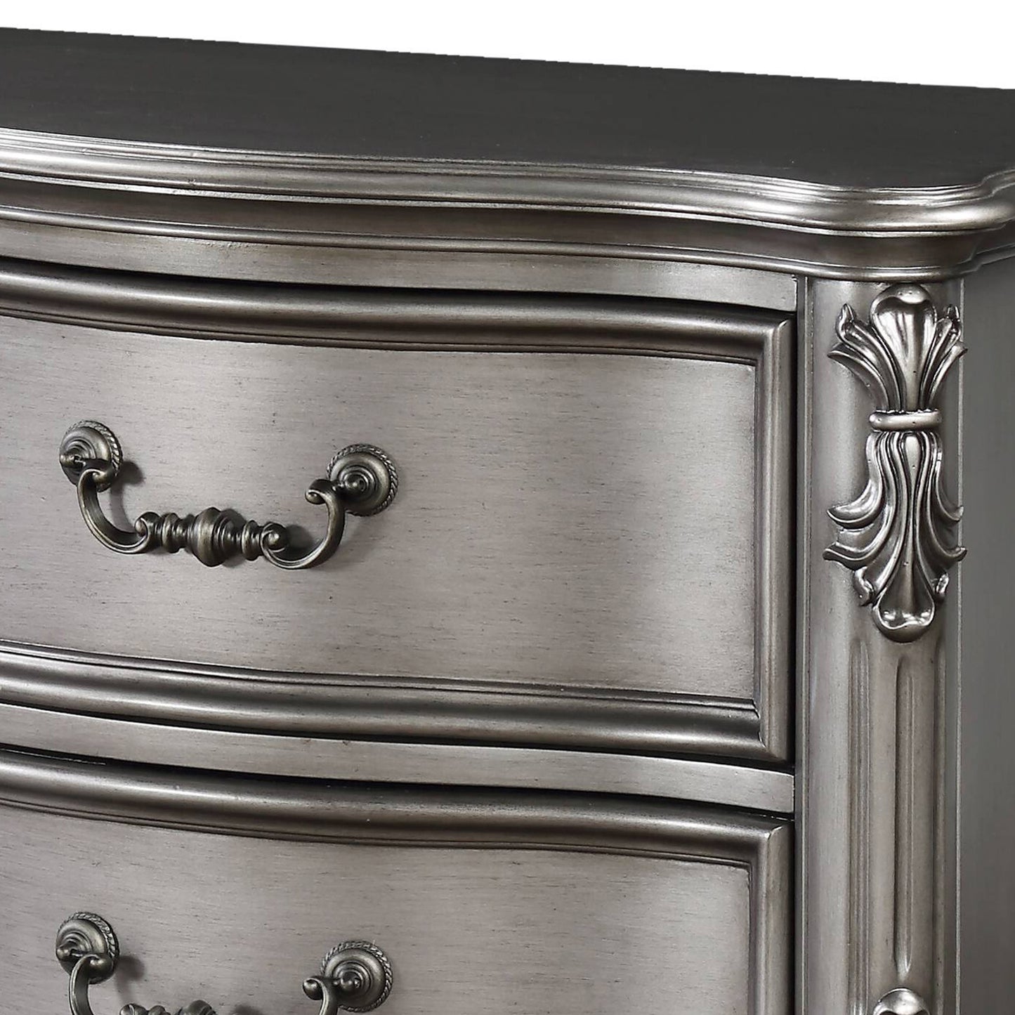 Antique Platinum 2-drawer Nightstand