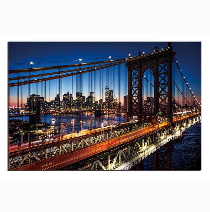Oppidan Home 'Evening on the Manhattan Bridge' Acrylic Wall Art (32'H x 48'W)