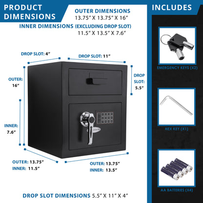 0 72 Cu Ft Keypad Depository Safe