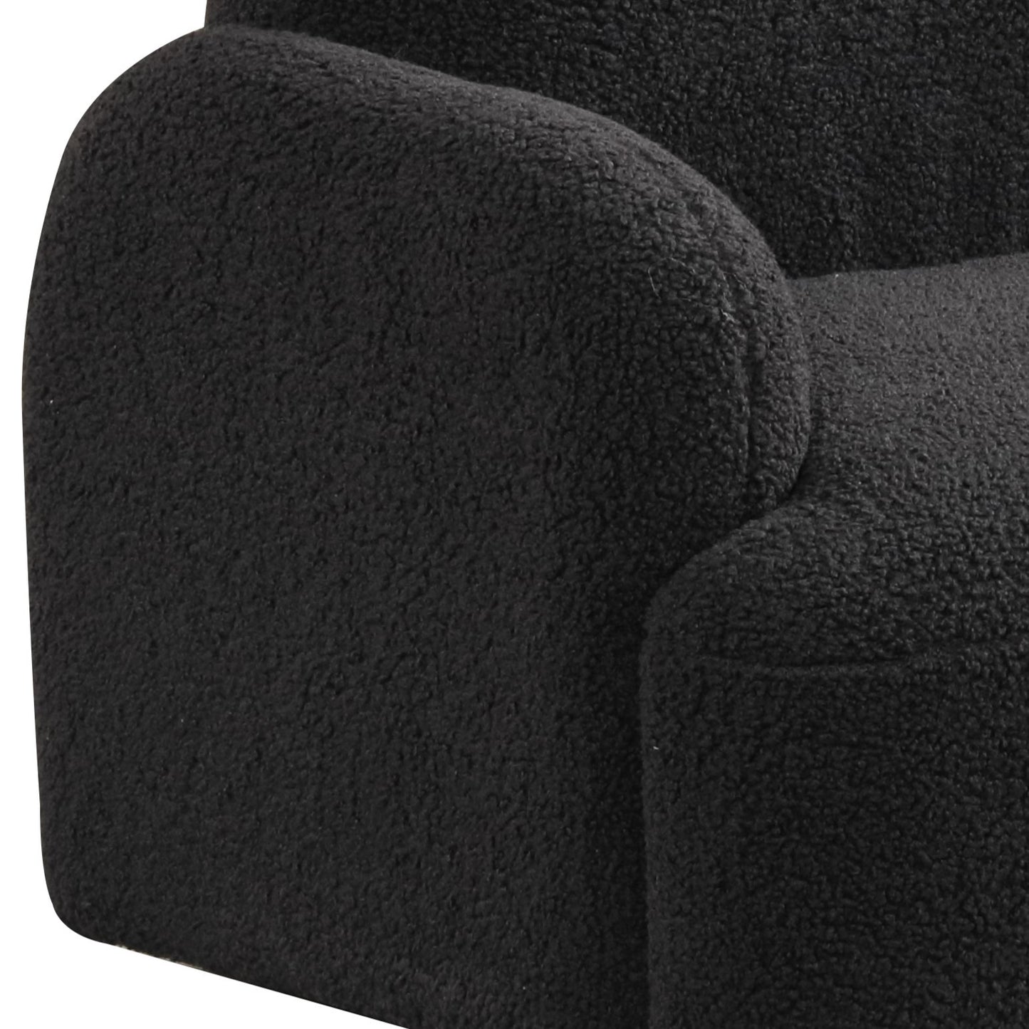 Raelynn 25.5"W Black Sherpa Bear-Shaped Kids Armchair