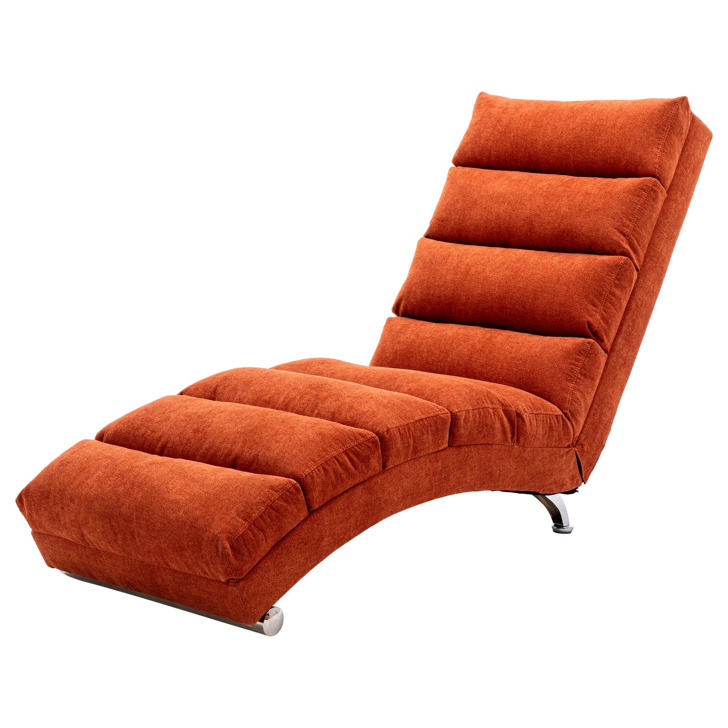 COOLMORE Linen Massage Chaise Lounge Indoor with Remote Control,Ergonomic Electric Massage Long Lounger with 5 Modes for Office, Living Room,Bedroom (Orange)