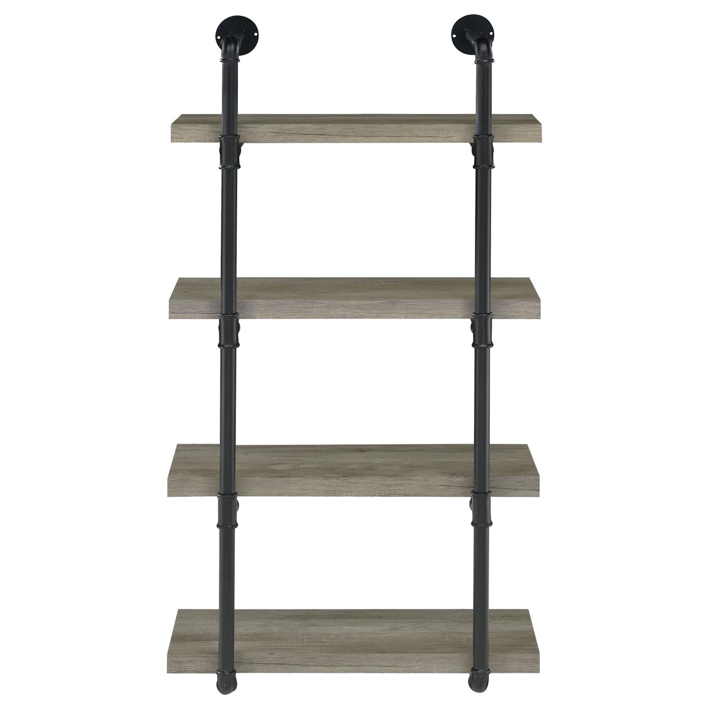 Black and Grey Driftwood Metal 24-inch Wall Shelf