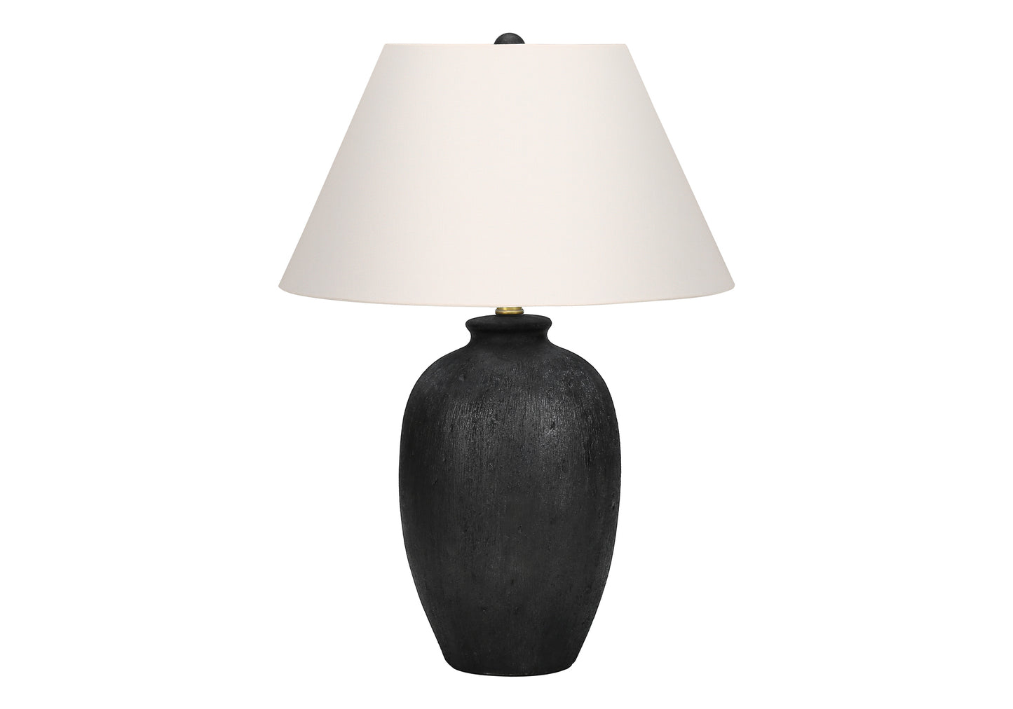 Lighting, 24"h, Table Lamp, Black Ceramic, Ivory / Cream Shade, Modern