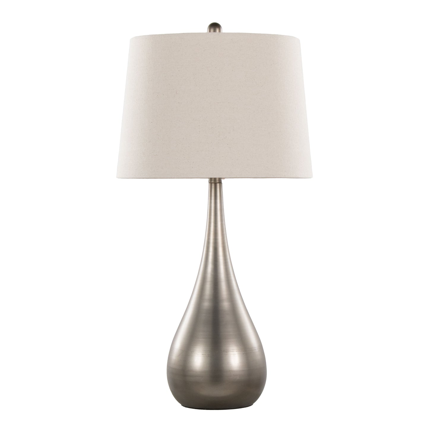 Pebble 29" Contemporary Metal Table Lamp in Aged Pewter with Natural Linen Shade from Grandview Gallery by LumiSource - Set of 2