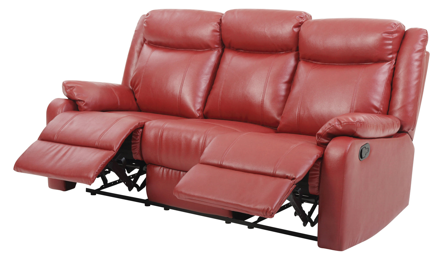 Stylish Contemporary Red Reclining Sofa