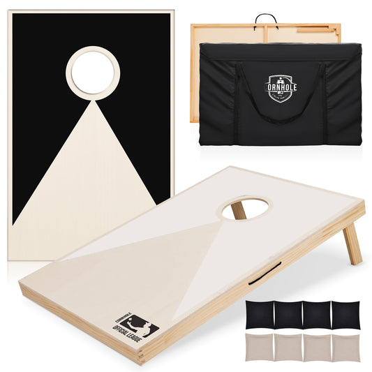 Solid Wood Premium Cornhole Set -  3 Feet x 2 Feet Game Boards, Includes Set of 8 Corn Hole Toss Bags