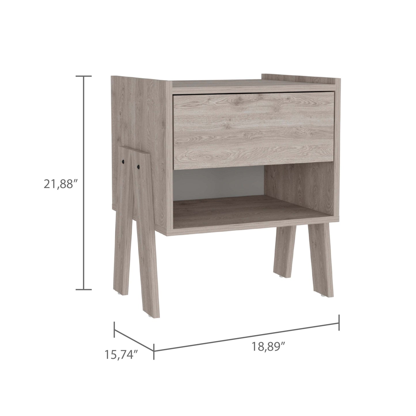 Hyacinth Nightstand, One Drawer, Open Shelf