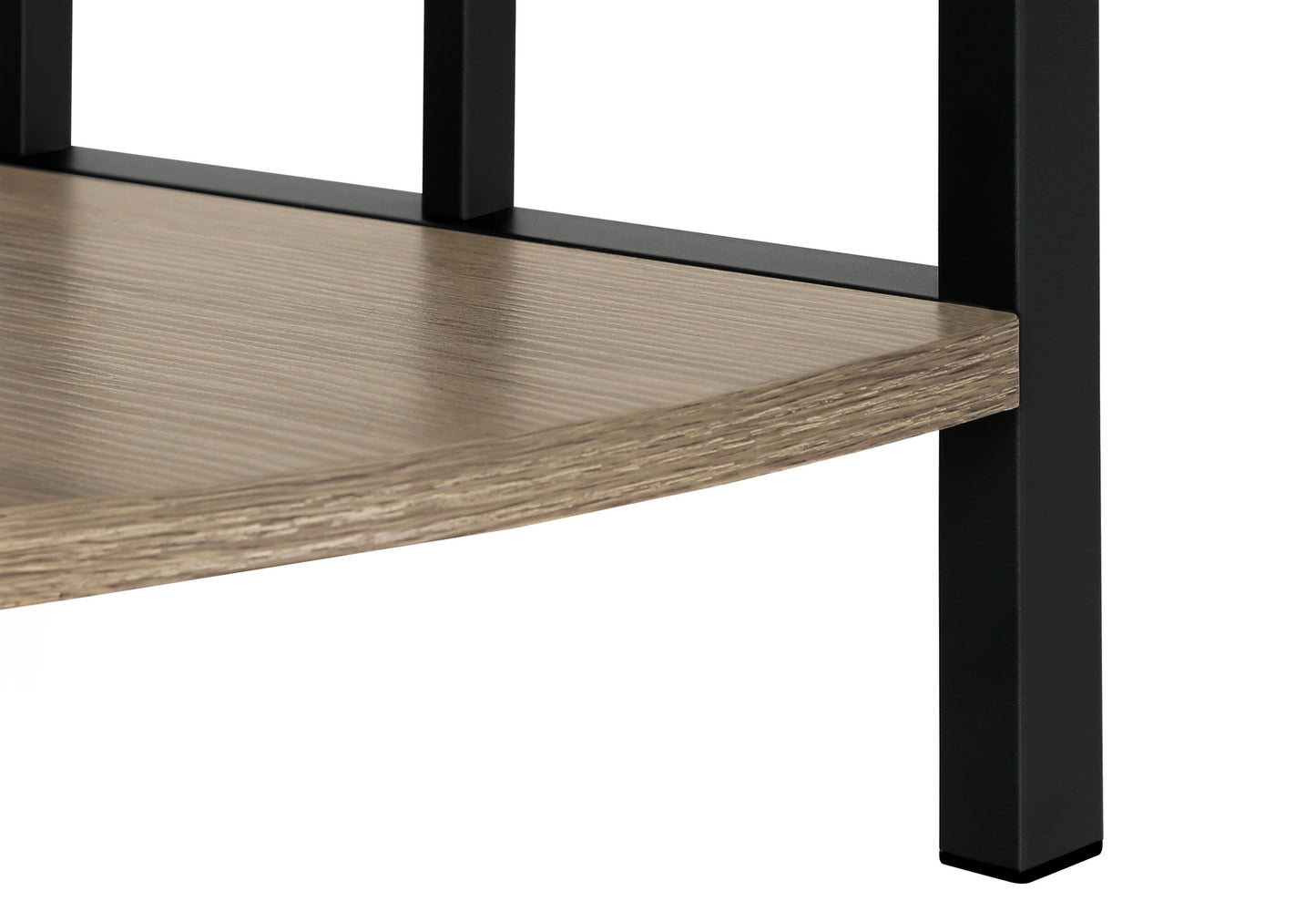 Bookshelf, Bookcase, Etagere, Corner, 4 Tier, 62"h, Office, Bedroom, Brown Laminate, Black Metal, Contemporary, Modern