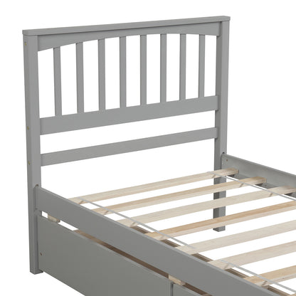 Twin size Platform Bed with Two Drawers, Gray