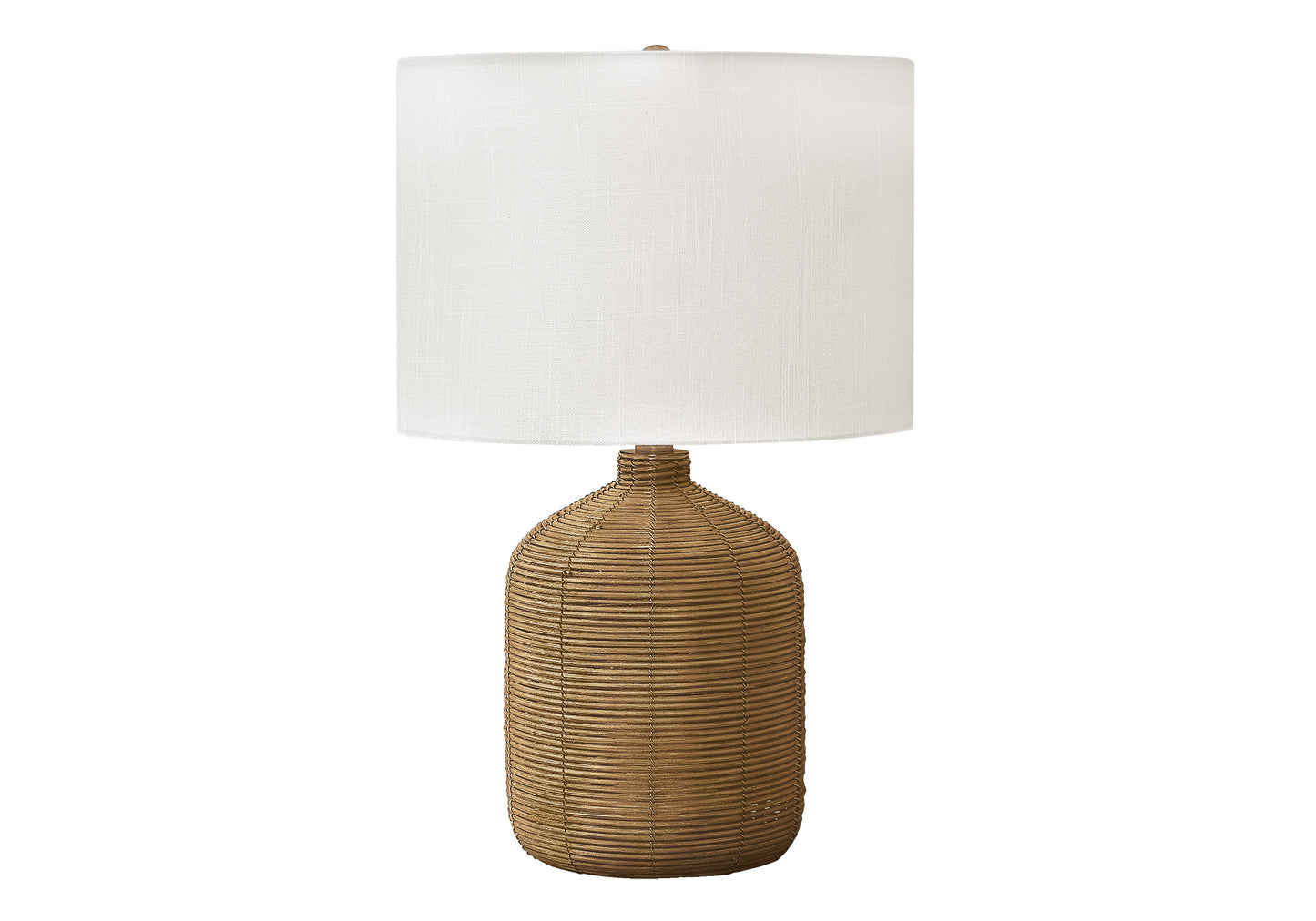 Lighting, 23"h, Table Lamp, Brown Rattan, Beige Shade, Modern