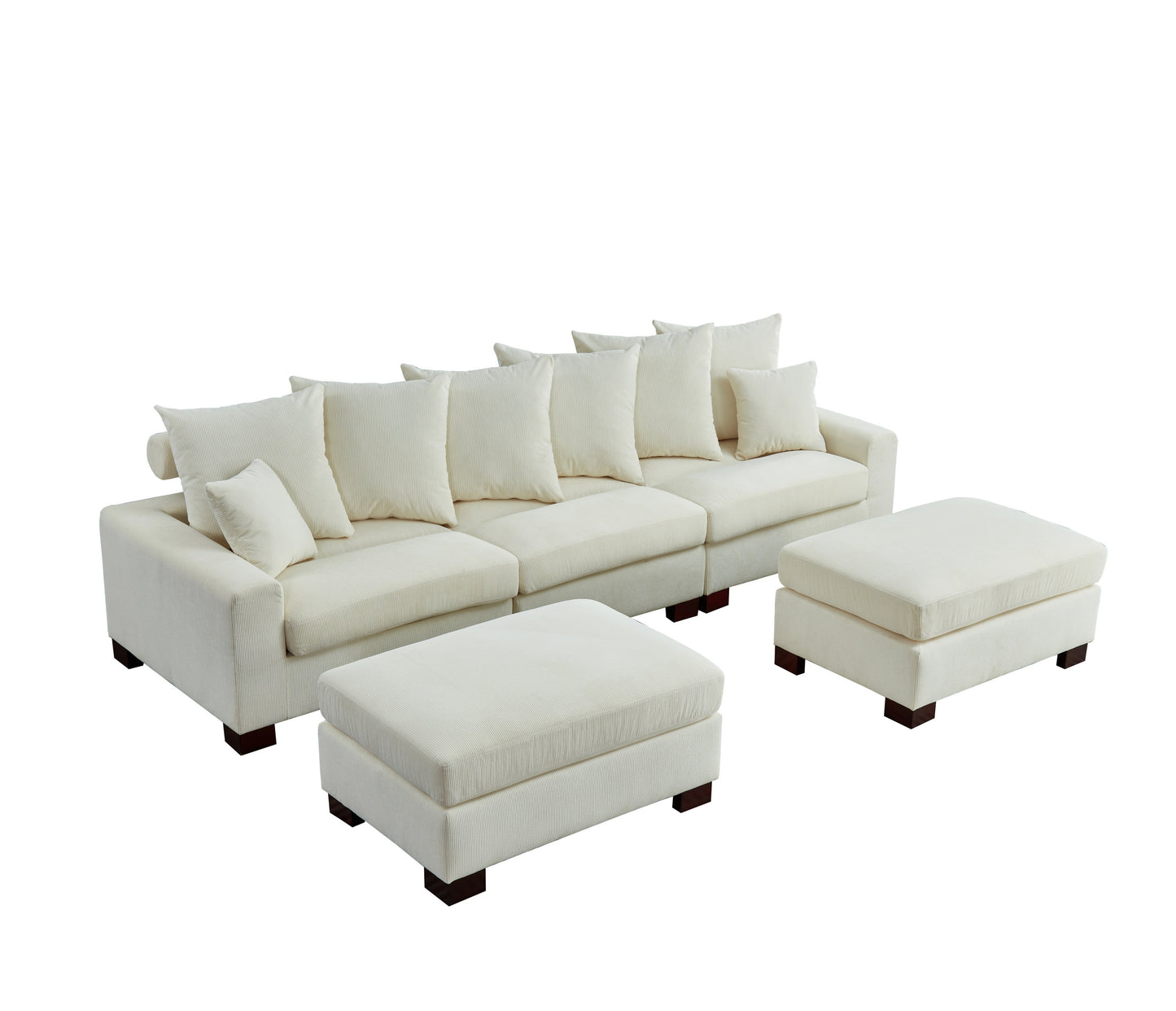 Modular Sectional Sofa,5 Seater Oversized Convertible L & U Shaped Couch, Corduroy Fabric