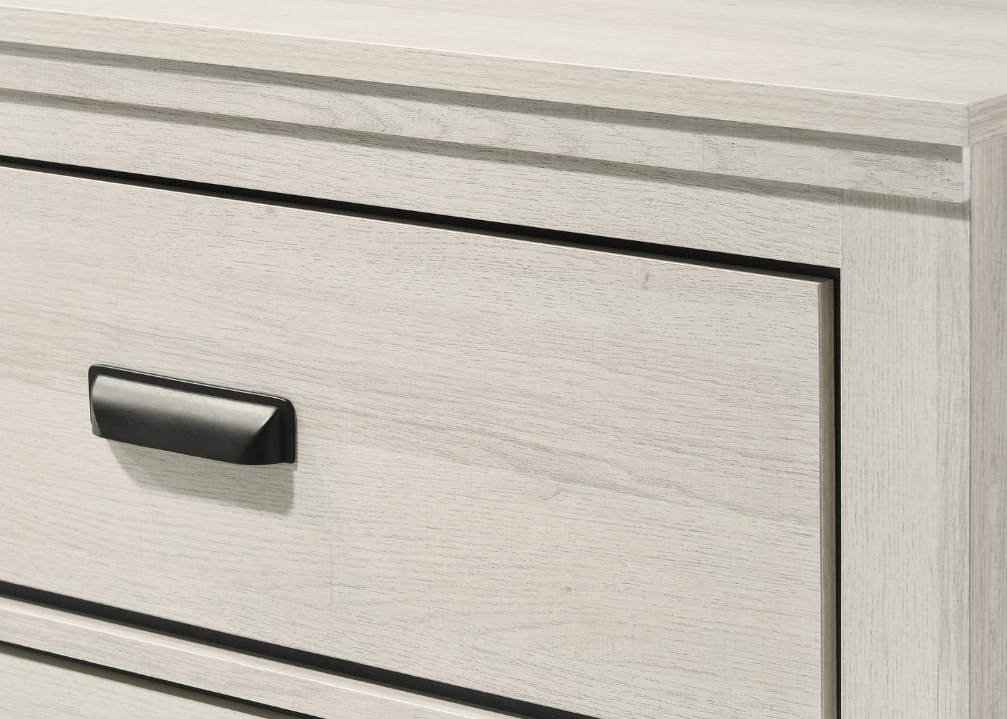 Contemporary 2-Drawer Nightstand End Table Beige White Finish Two Storage Drawers Bedroom Furniture