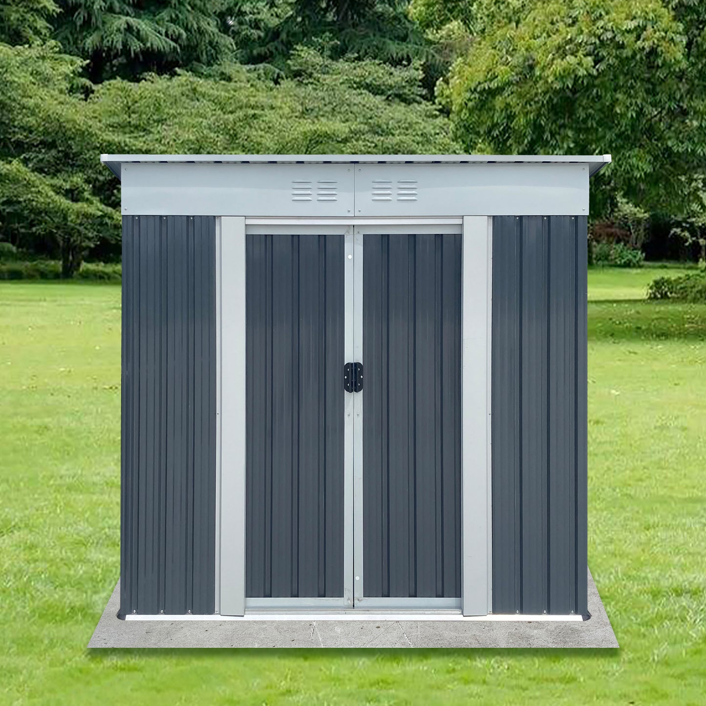 Outdoor Storage Sheds 6FTx4FT Pent Roof Grey