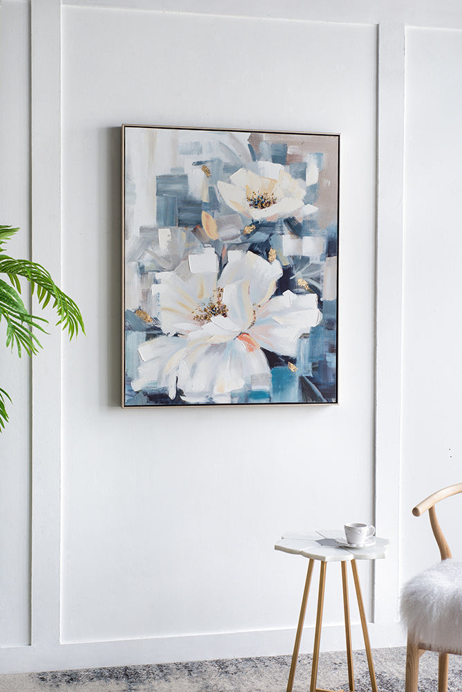 32.5' x 40' Large Rectangle Framed Wall Art Flower Canvas Print, Home Decor for Living Room Kitchen Foyer Office