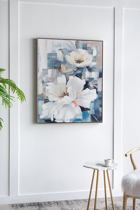 32.5' x 40' Large Rectangle Framed Wall Art Flower Canvas Print, Home Decor for Living Room Kitchen Foyer Office