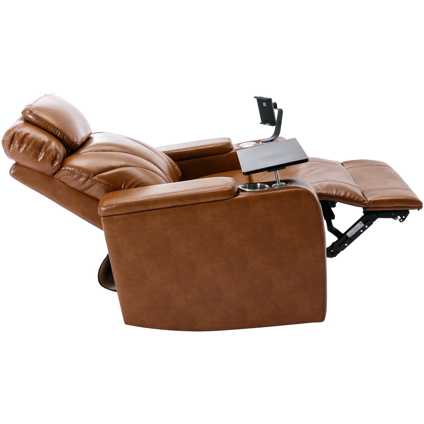 Power Motion Recliner Electric Power Recliner with USB Charging Port, Hidden Arm Storage, Convenient Cup Holder and Bluetooth Speaker,  Light  Brown(Old Sku:SG000800AAS)