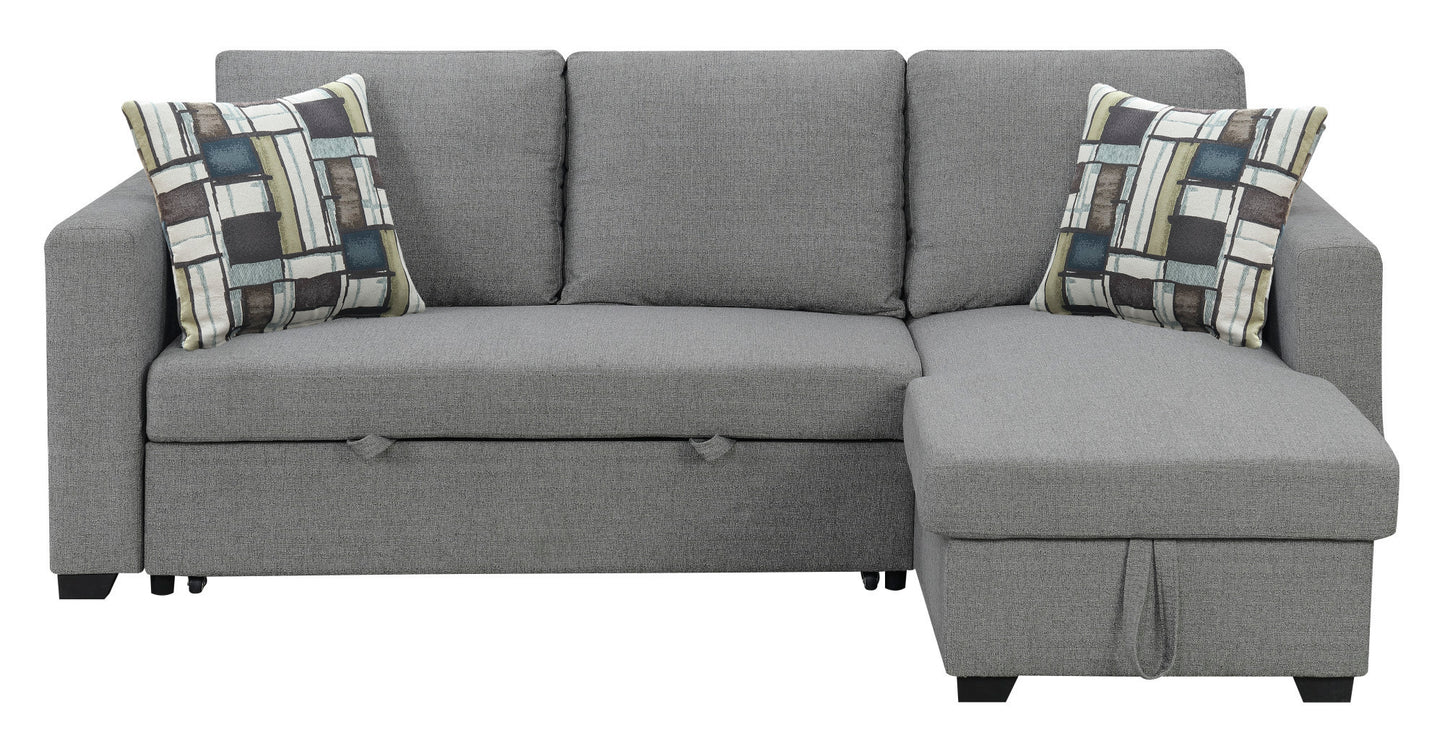 Pensole Gray Reversible Pop-Up Sleeper Sectional