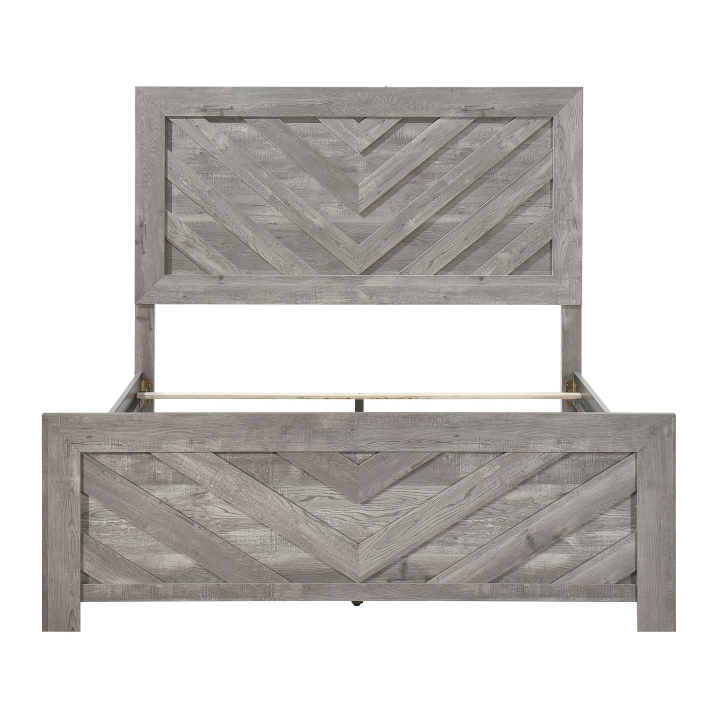 Contemporary Rustic Gray Finish Queen Size Panel Bed Wooden Bedroom Furniture 1pc, Bed in a Box