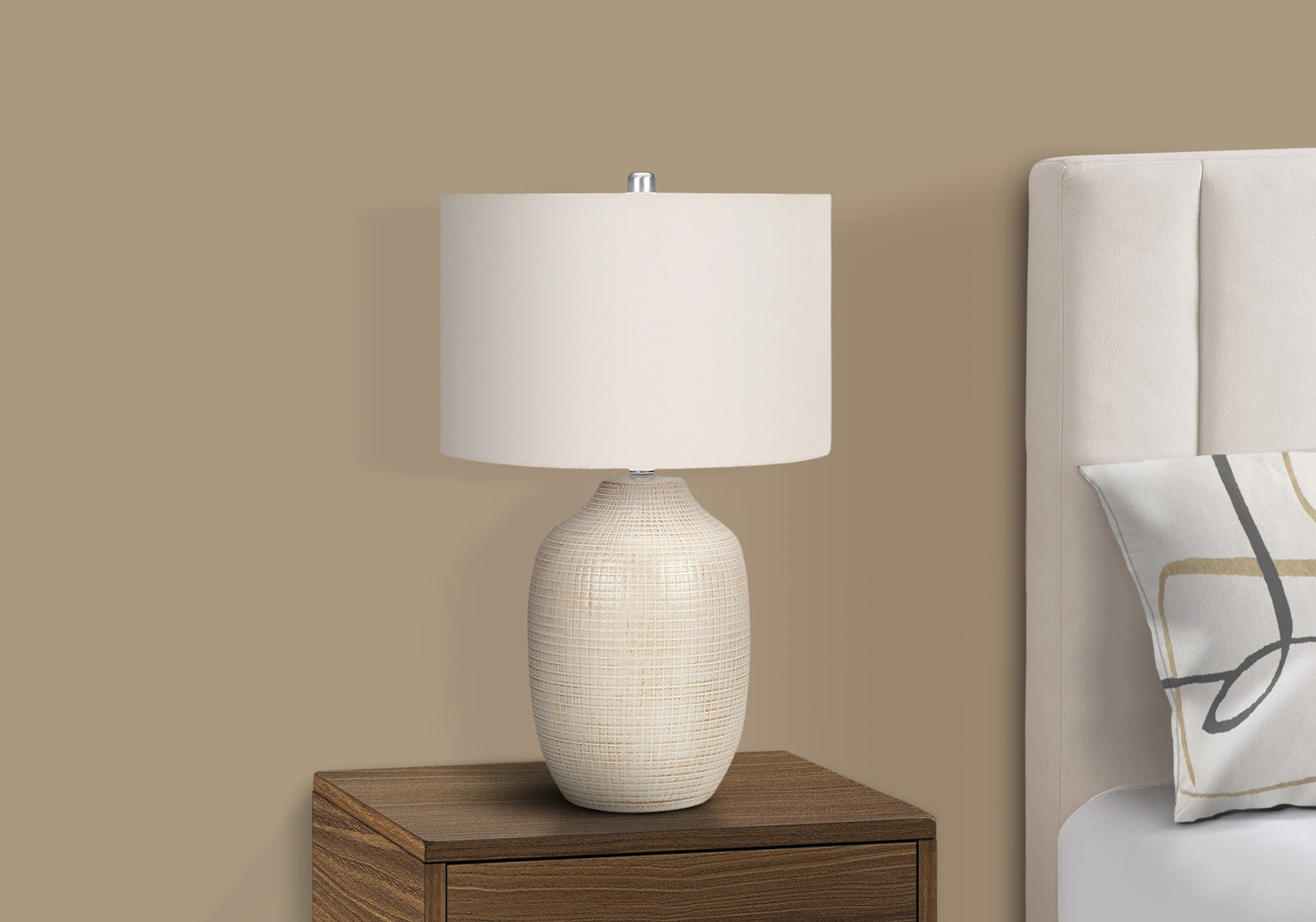 Lighting, 26"h, Table Lamp, Cream Ceramic, Ivory / Cream Shade, Contemporary