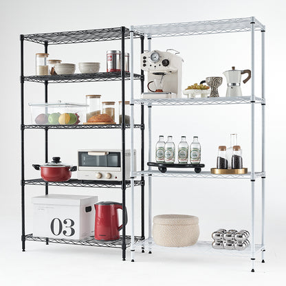 Wire Shelving Metal Storage Rack Adjustable Shelves, Standing Storage Shelf Units for Laundry Bathroom Kitchen Pantry Closet(White, 42L x 18W x 71H)