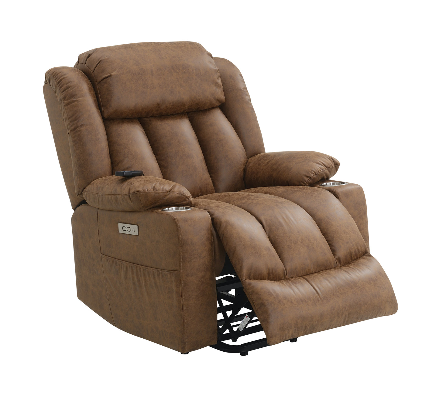 Brown Power Lift Recliner with Massage and Heating