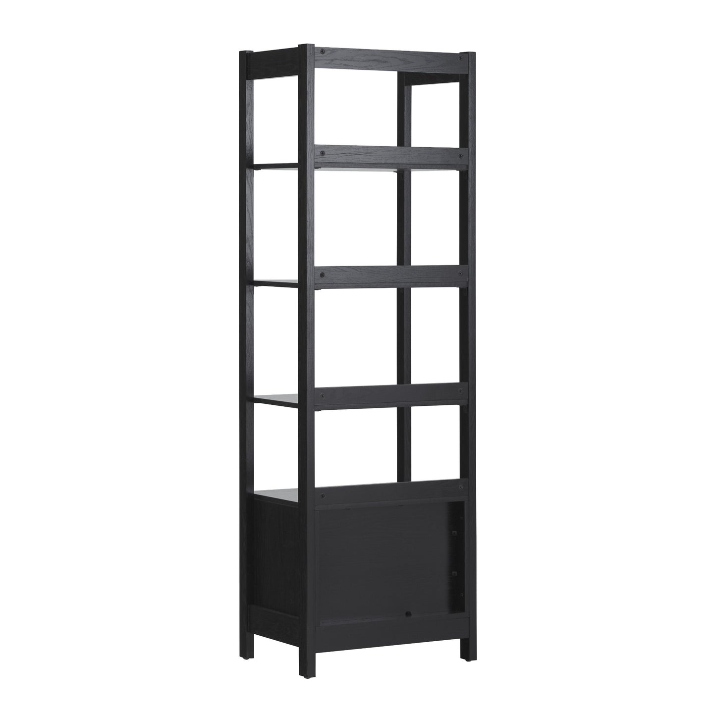 Transitional Narrow Bookshelf with Drawer on Bottom - Black